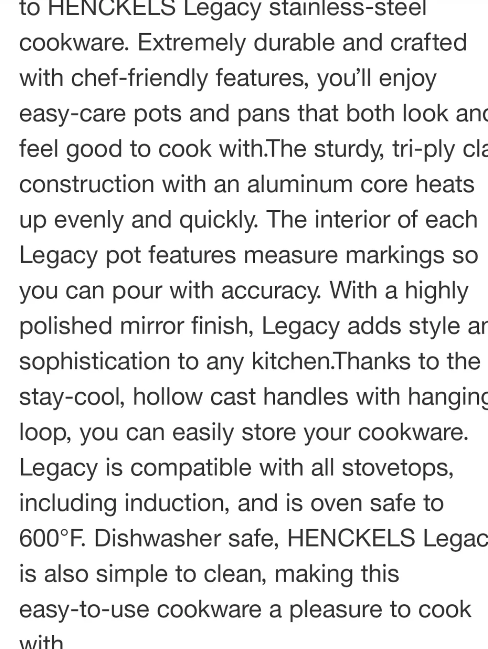 Henckels Legacy Stainless Steel 4QT Covered Sauté Pan